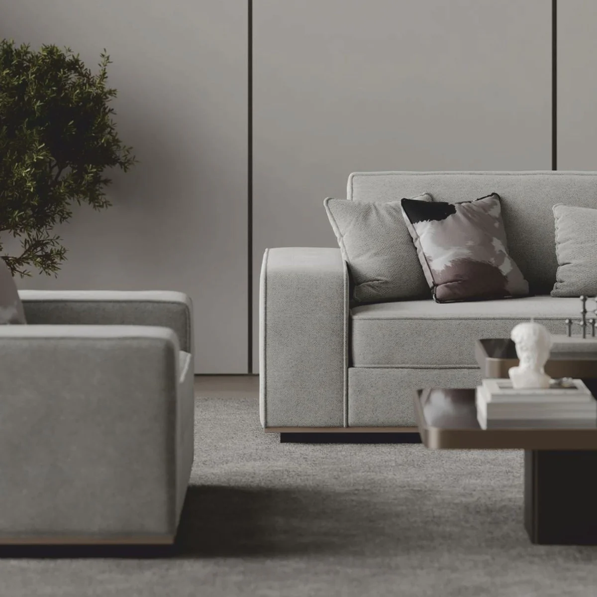 Luxury Sofa Gray 263 cm - Hotel & Living Room Furniture