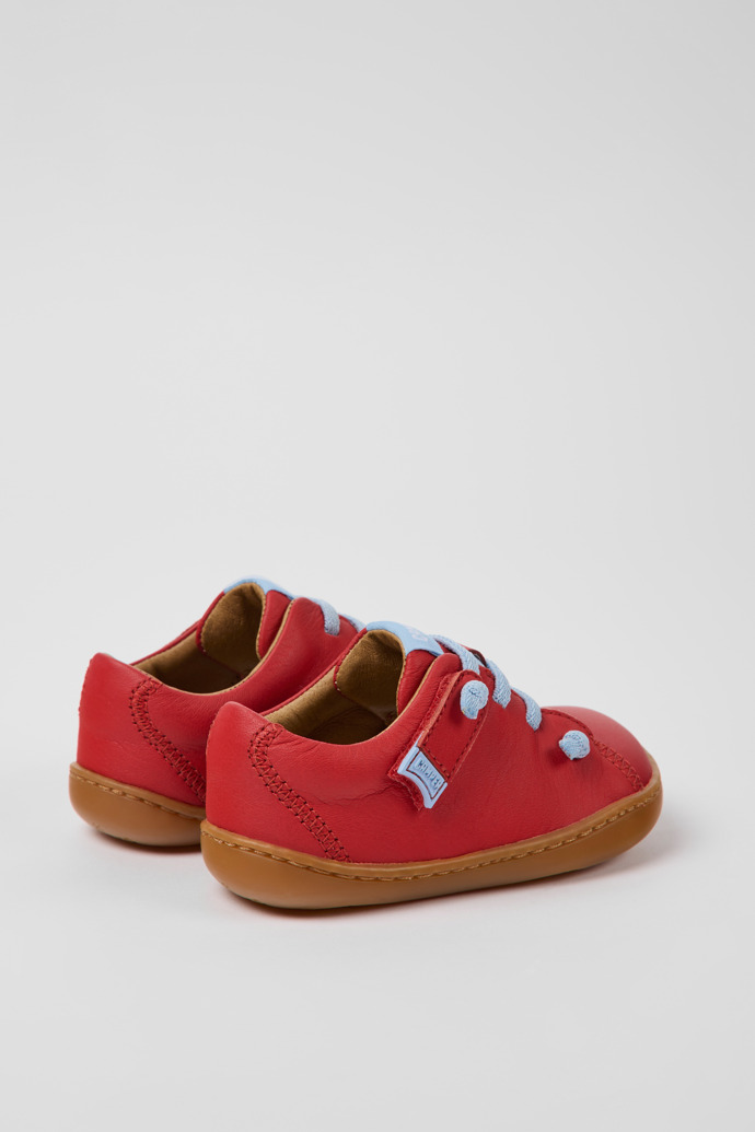 Peu Red leather shoes for children