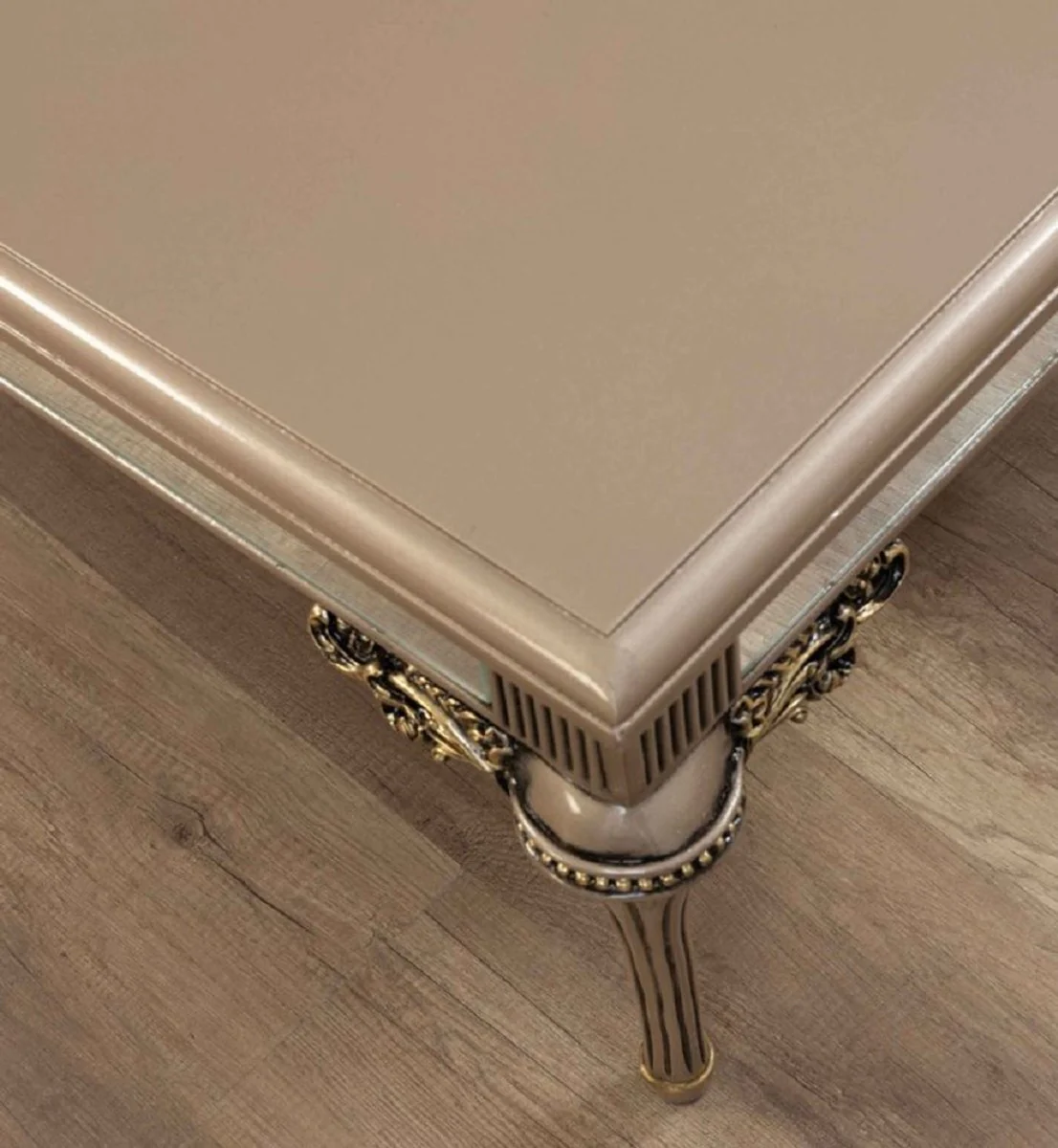 Luxury baroque coffee table gray / black / gold - magnificent solid wood living room table in baroque style - baroque living room furniture - noble & magnificent