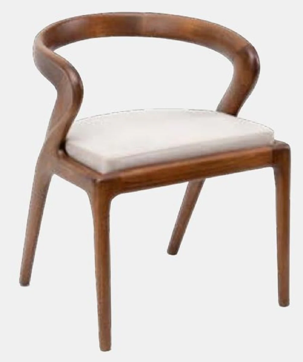 Luxury dining room chair set of 6 brown / gray 57 x 67 x H. 77 cm - Luxury solid wood kitchen chairs - Dining room furniture - Kitchen furniture - Luxury furniture - Luxury dining room furnishings