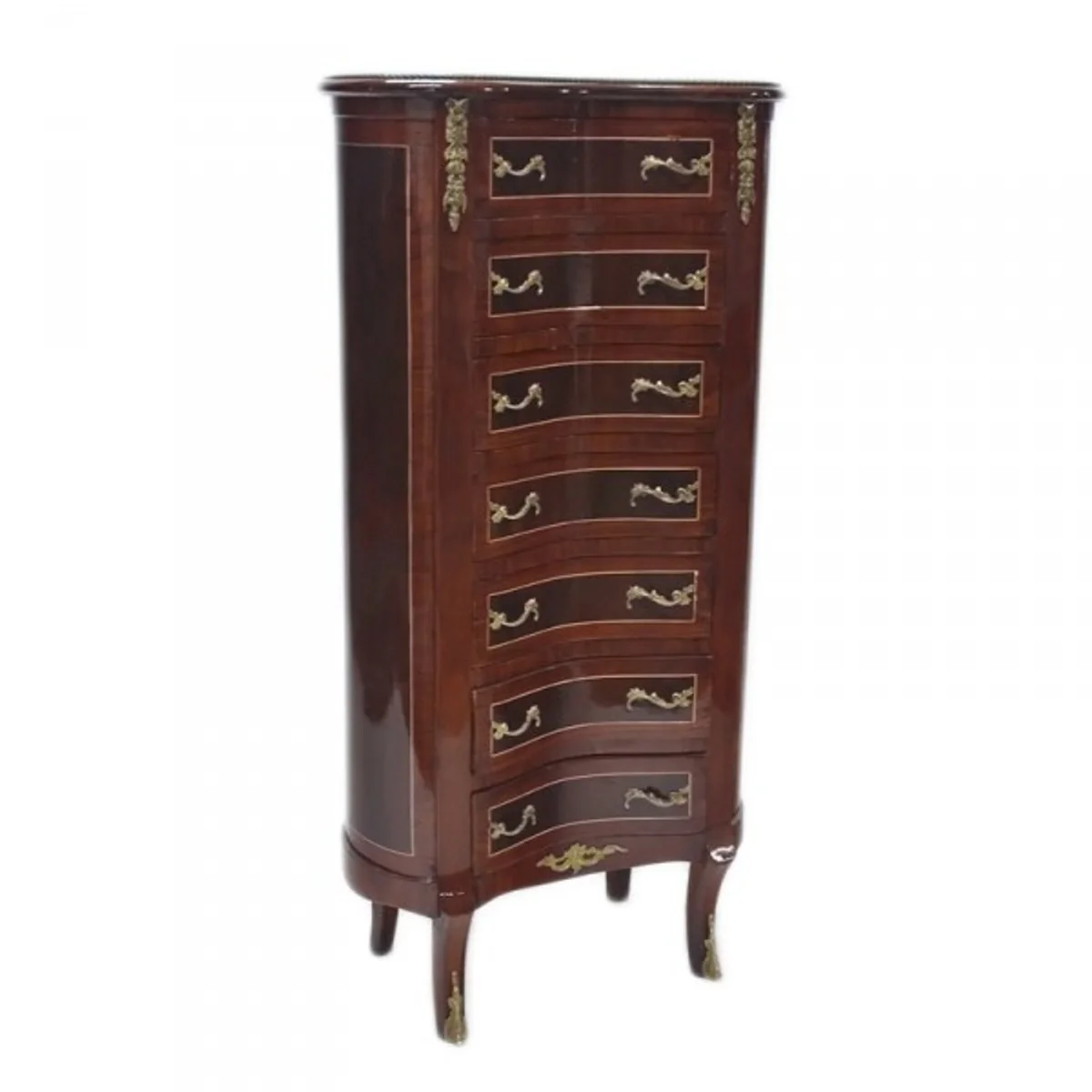 Baroque chest of drawers with 7 drawers model - mahogany