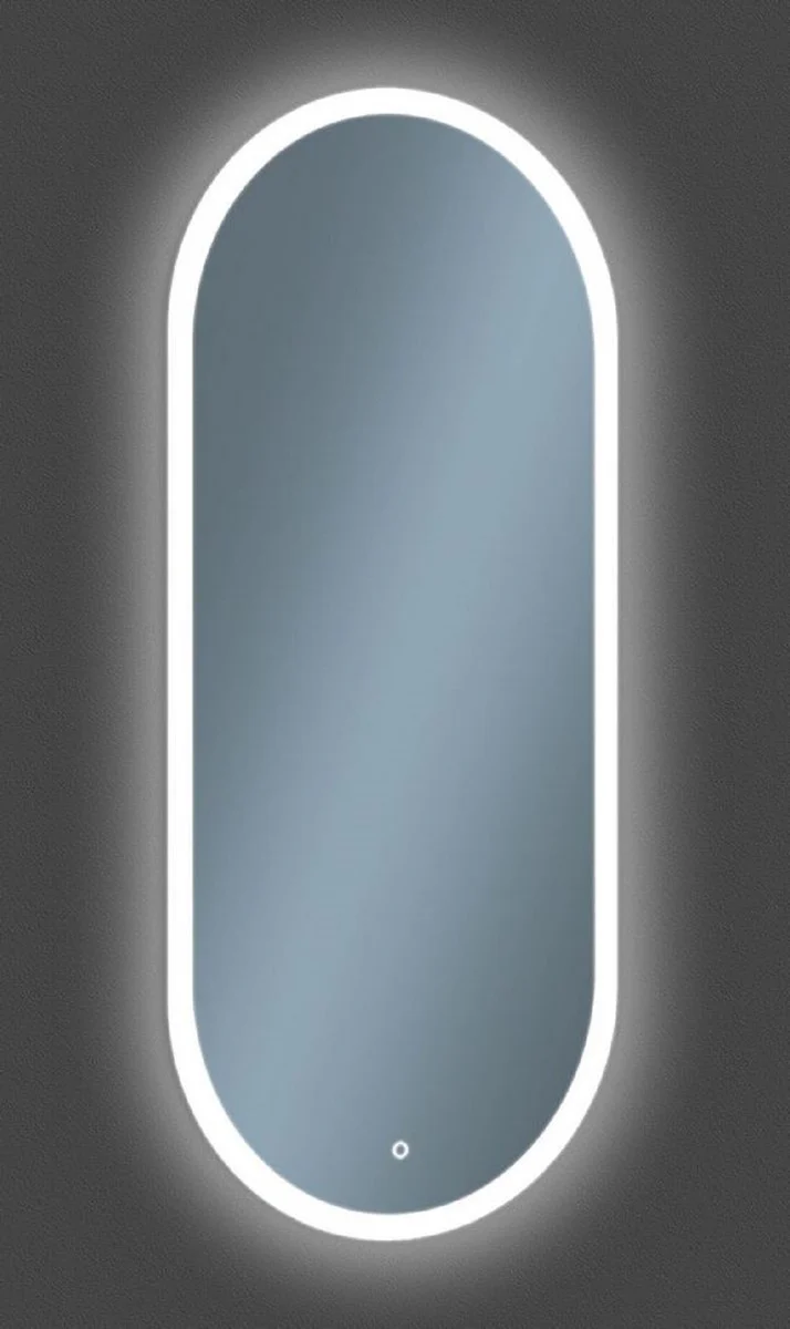 Luxury bathroom mirror 45 x 2.5 x H. 105 cm - Oval wall mirror with LED lighting - Bathroom furniture - Bathroom accessories - Luxury furniture