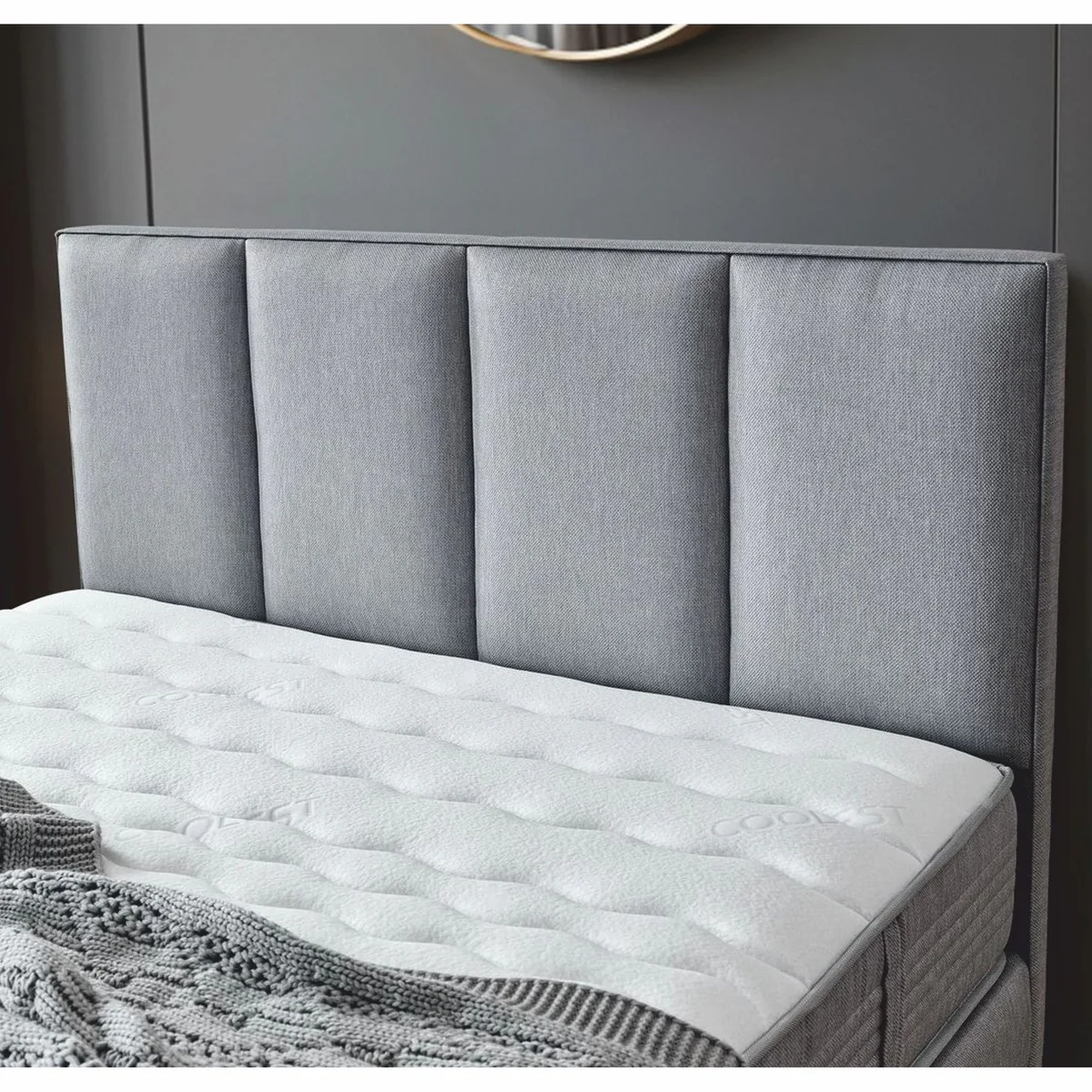 Luxury bed headboard gray / black 200 cm - bedroom furniture