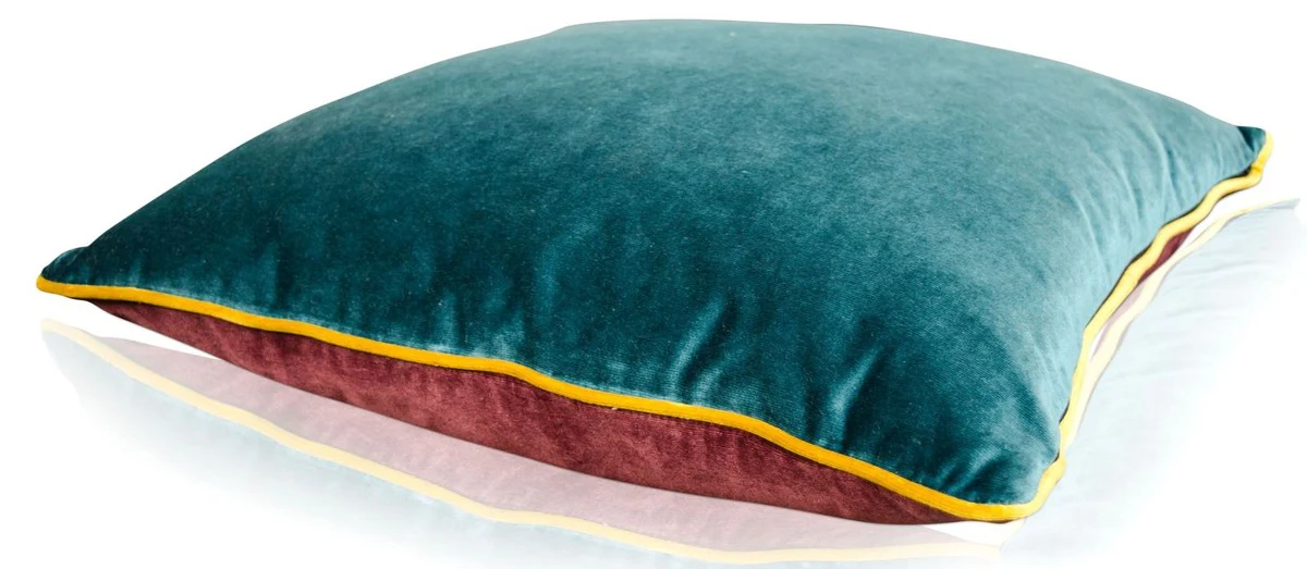 Living room decorative cushions set of 2 purple / turquoise / yellow 50 x 50 cm - luxury collection