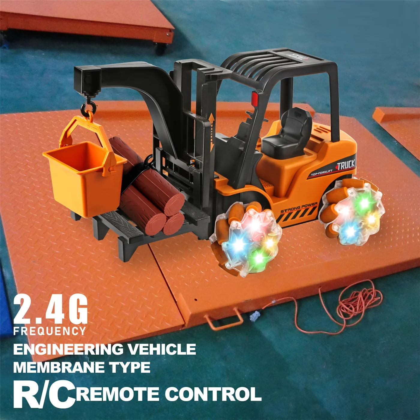 Remote Control Forklift: 1:18 scale front loader design with 4WD RC drift car, 360° rotation and programming function - perfect gift for kids!