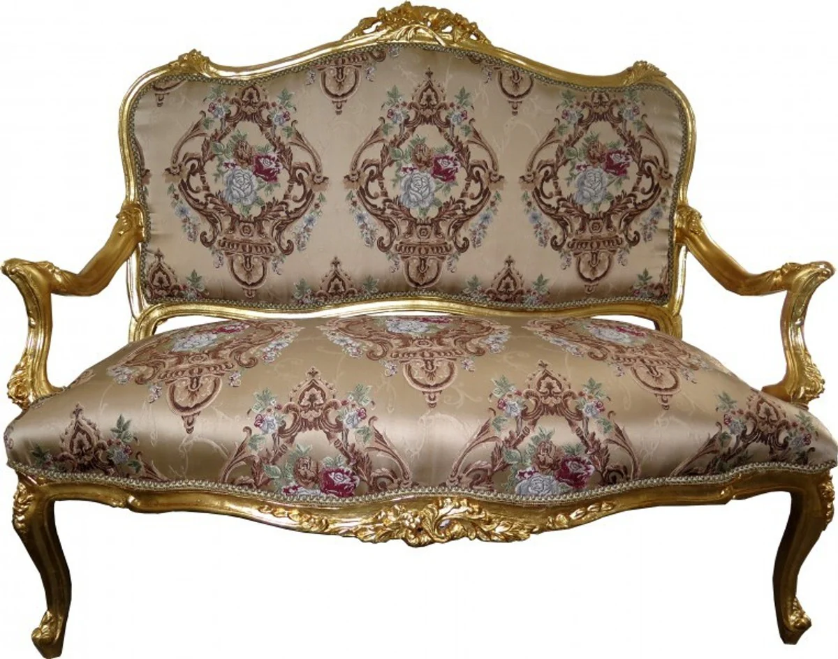 Baroque sofa cream pattern / gold - Italian style - Baroque furniture - magnificent and unusual!