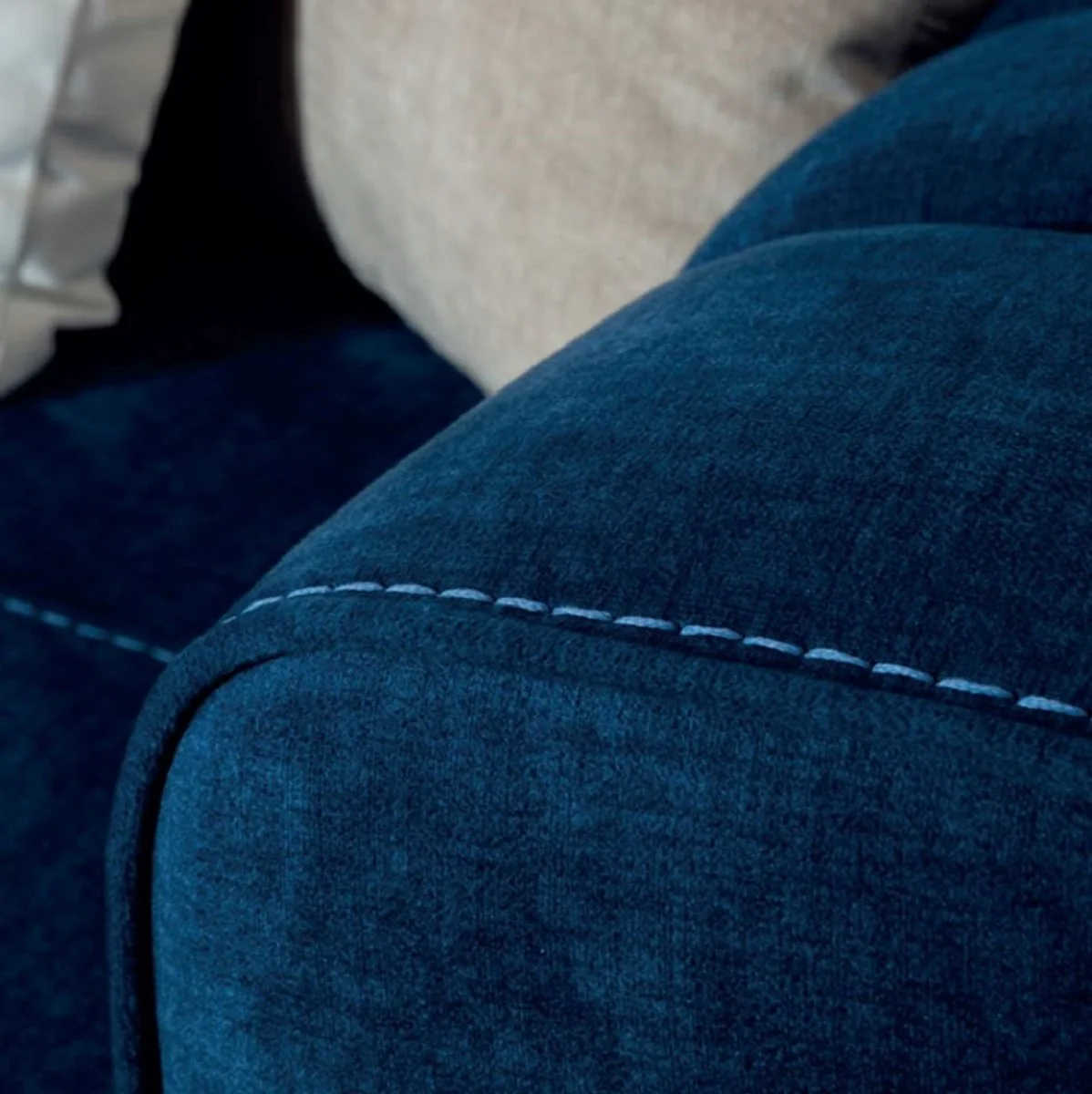 Luxury sofa blue / black / gold 240 x 100 x H. 85 cm - Modern living room sofa - Luxury living room furniture