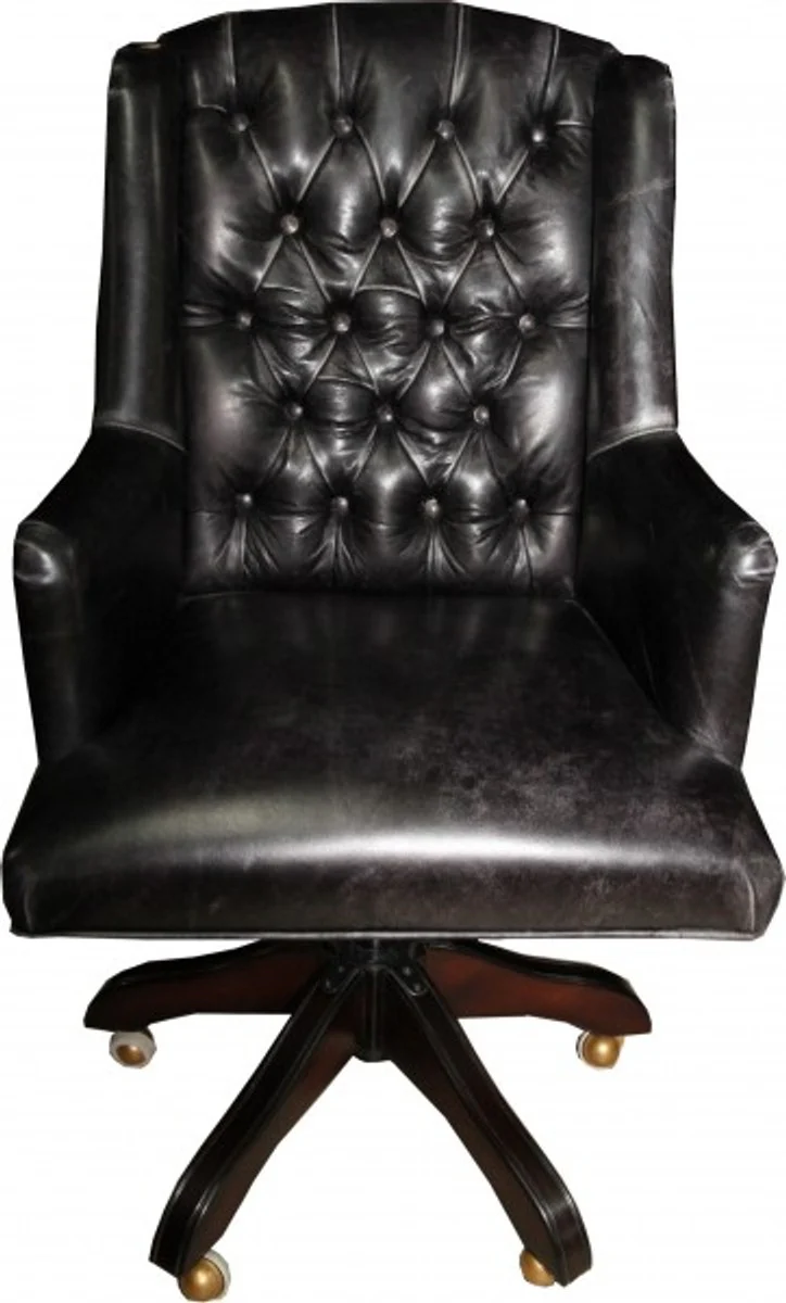 Luxury genuine leather executive chair office chair black vintage look leather swivel chair desk chair - executive office