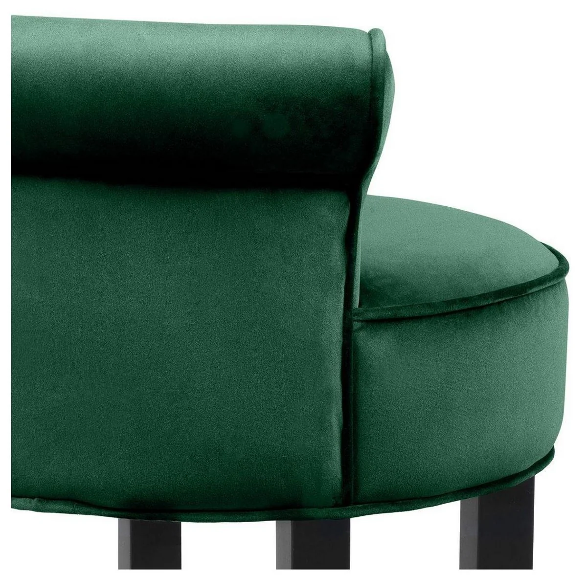 Luxury bar chair green / black 45 x 51 x H. 88 cm - bar stool with elegant velvet fabric
