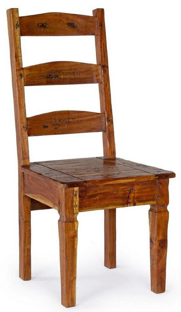 Country house style dining room chairs set of 8 brown / natural colors 45 x 45 x H. 105 cm - Rustic dining room chairs in country house style - Rustic dining room furniture - Country house style dining room furniture