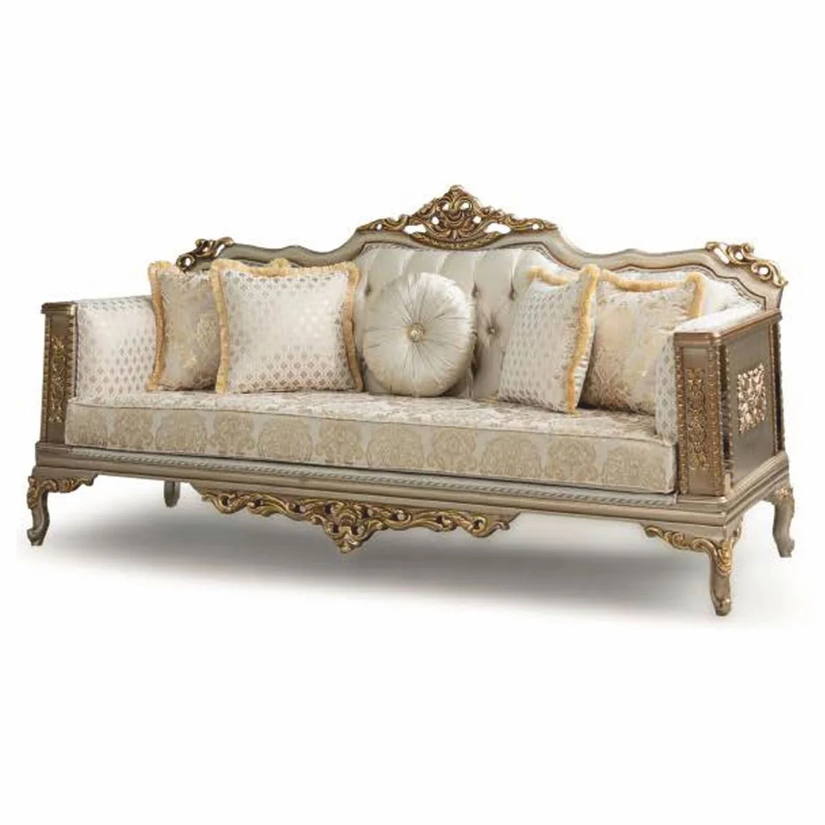 Luxury Baroque Living Room Set Cream / Gray / Gold - Baroque Furniture