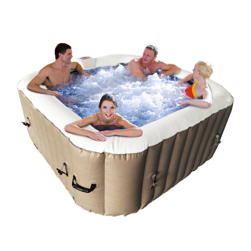 ALEKO Aleko 4 - Person 130 - Jet Square Inflatable Hot Tub