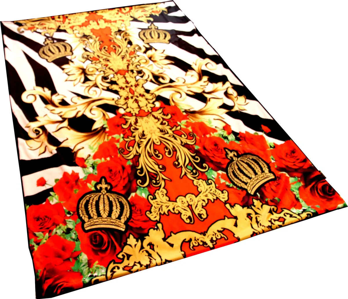 Luxury blanket Pompöös by Baroque Crowns & Roses by Harald Glööckler with glittering stones