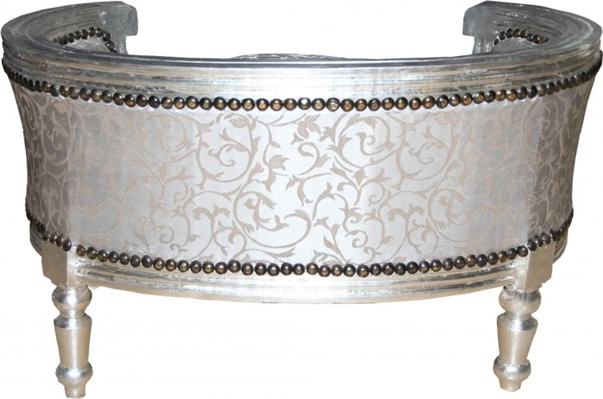 Baroque dog & cat sofa in silver - dog chair seat dog bed cat bed dog cat furniture