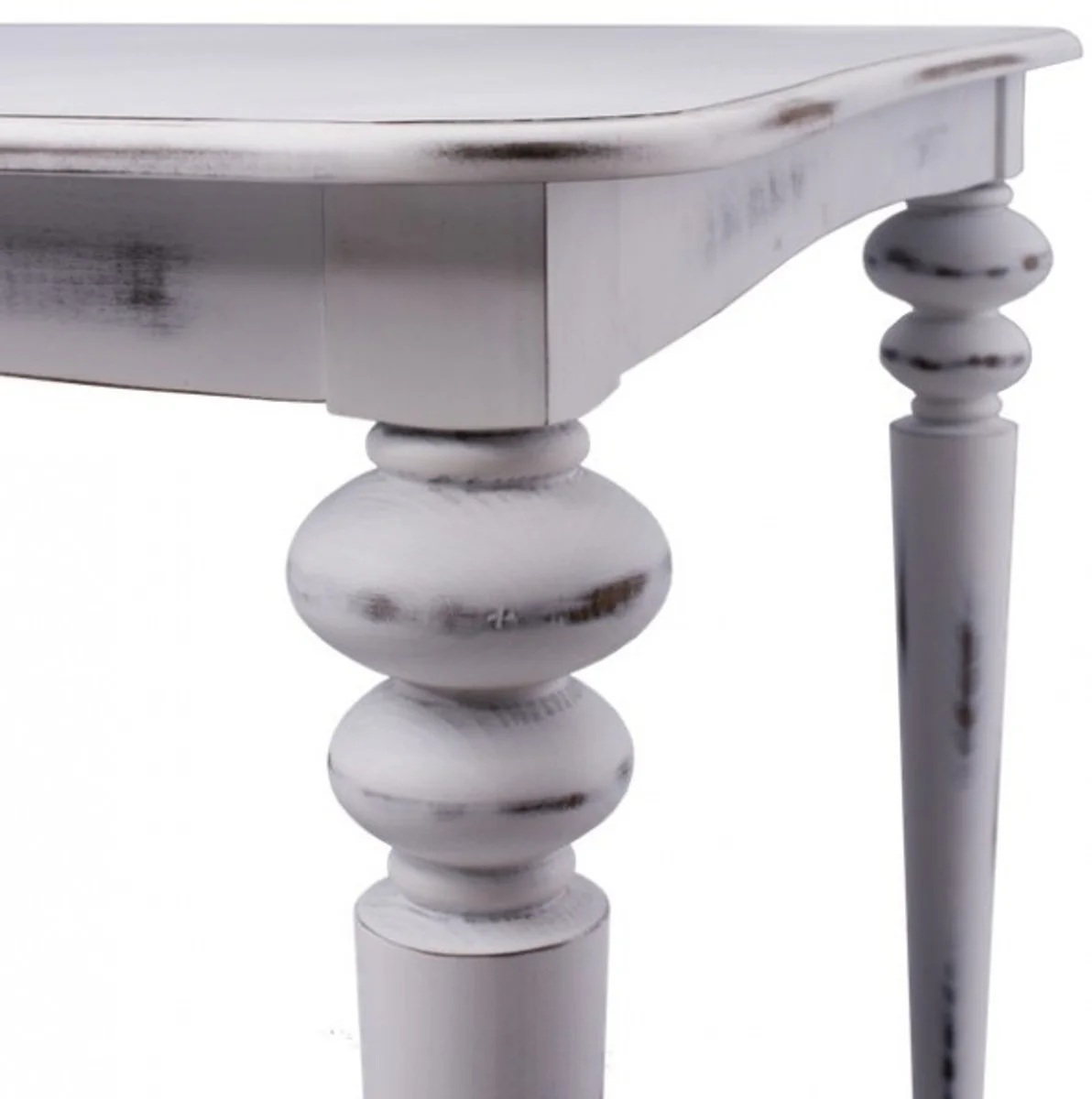 Baroque dining table white antique style extendable 180 - 230 cm - table