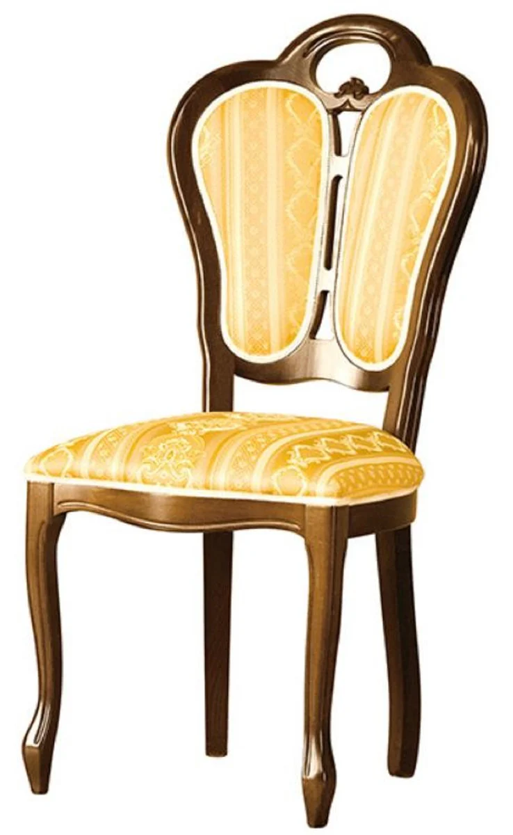 Luxury Baroque dining room set brown / white / gold 48 x 43 x H. 104.5 cm - 4 dining room chairs - Baroque dining room furniture