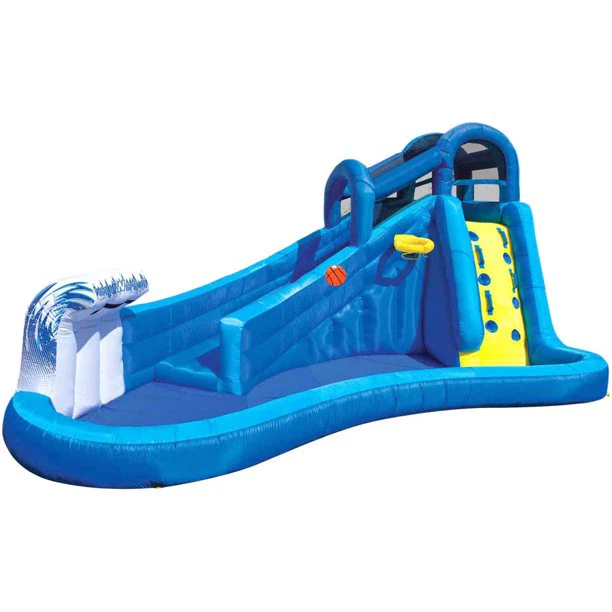 Banzai Surf N Splash Water Park Inflatable Water Slide with Basketball Hoop