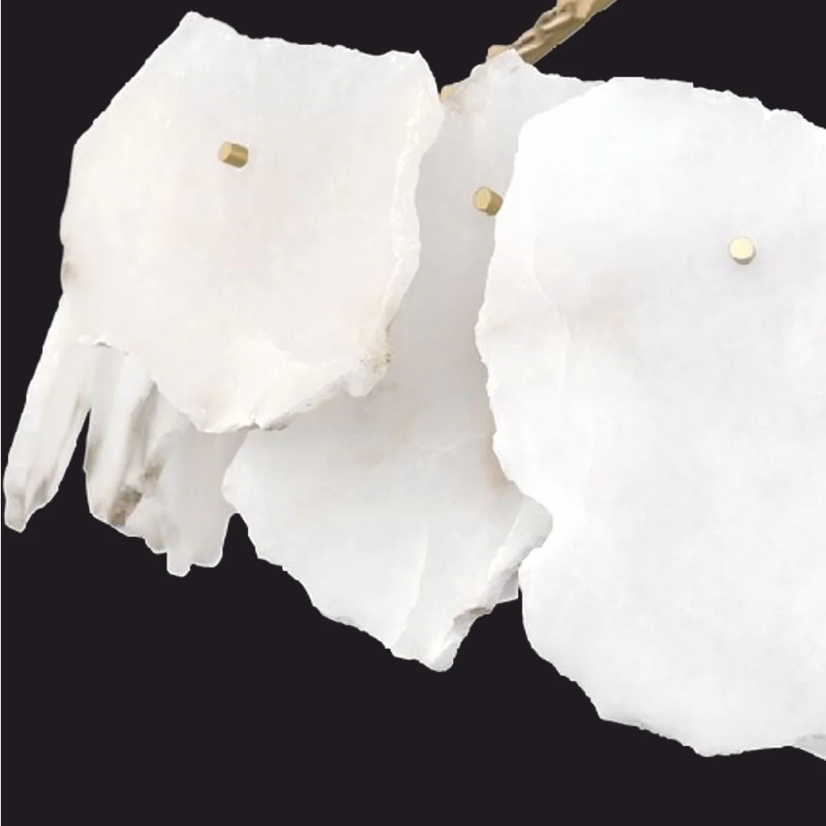 Luxury alabaster chandelier white / brass Ø 80 cm - Luxury Interior