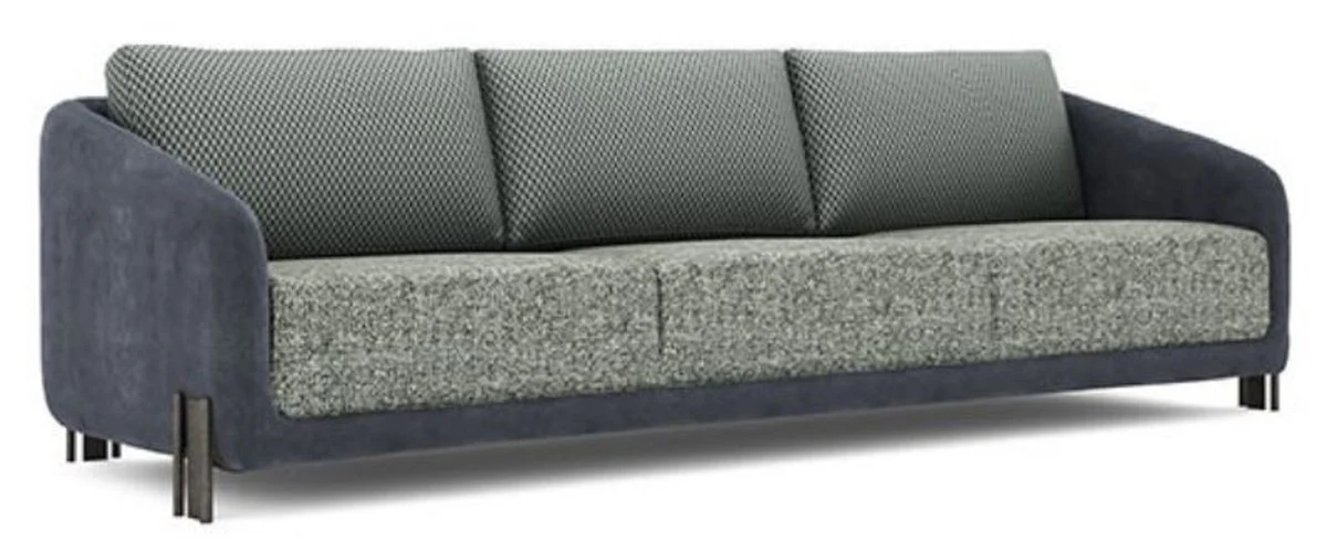Luxury sofa green / blue / black 255 x 86 x H. 75 cm - living room sofa - hotel sofa - living room furniture - hotel furniture - luxury furniture - luxury furnishings