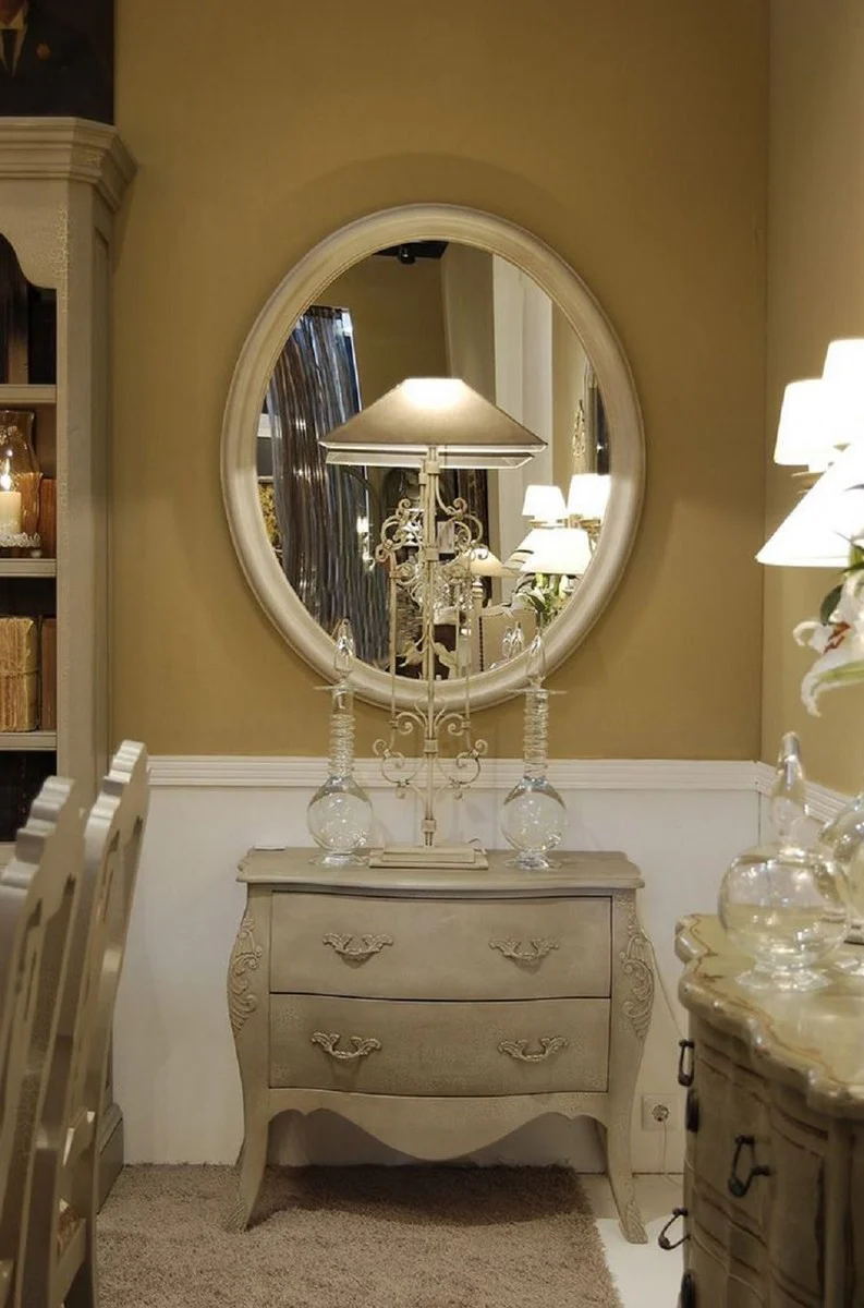 Luxury baroque chest of drawers antique gray 90 x 58 x H. 80 cm - Handcrafted solid wood chest of drawers with 2 drawers - Elegant furniture in the baroque style