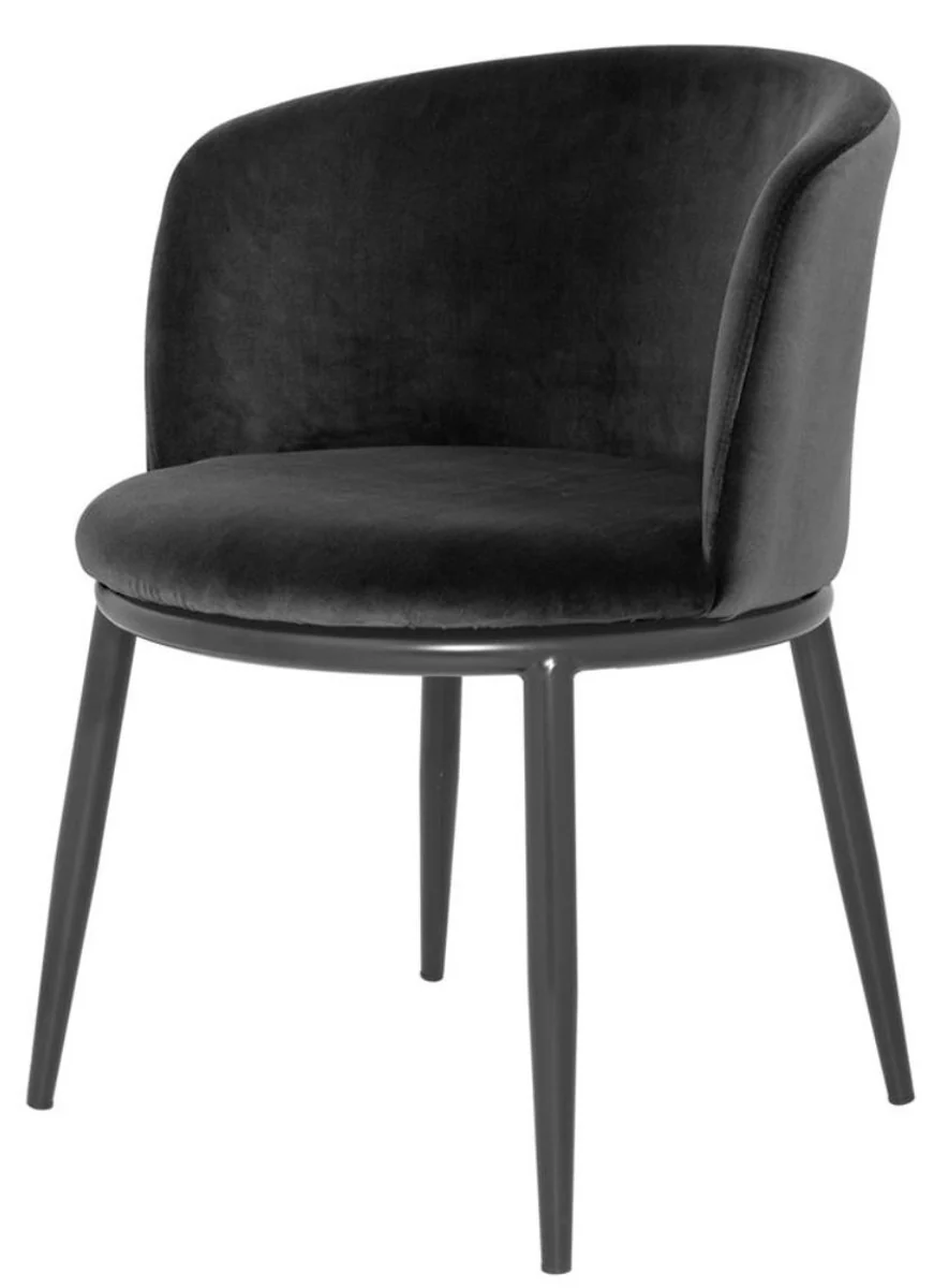 Luxury dining room chair set black 57 x 57 x H. 74 cm - Dining room furniture