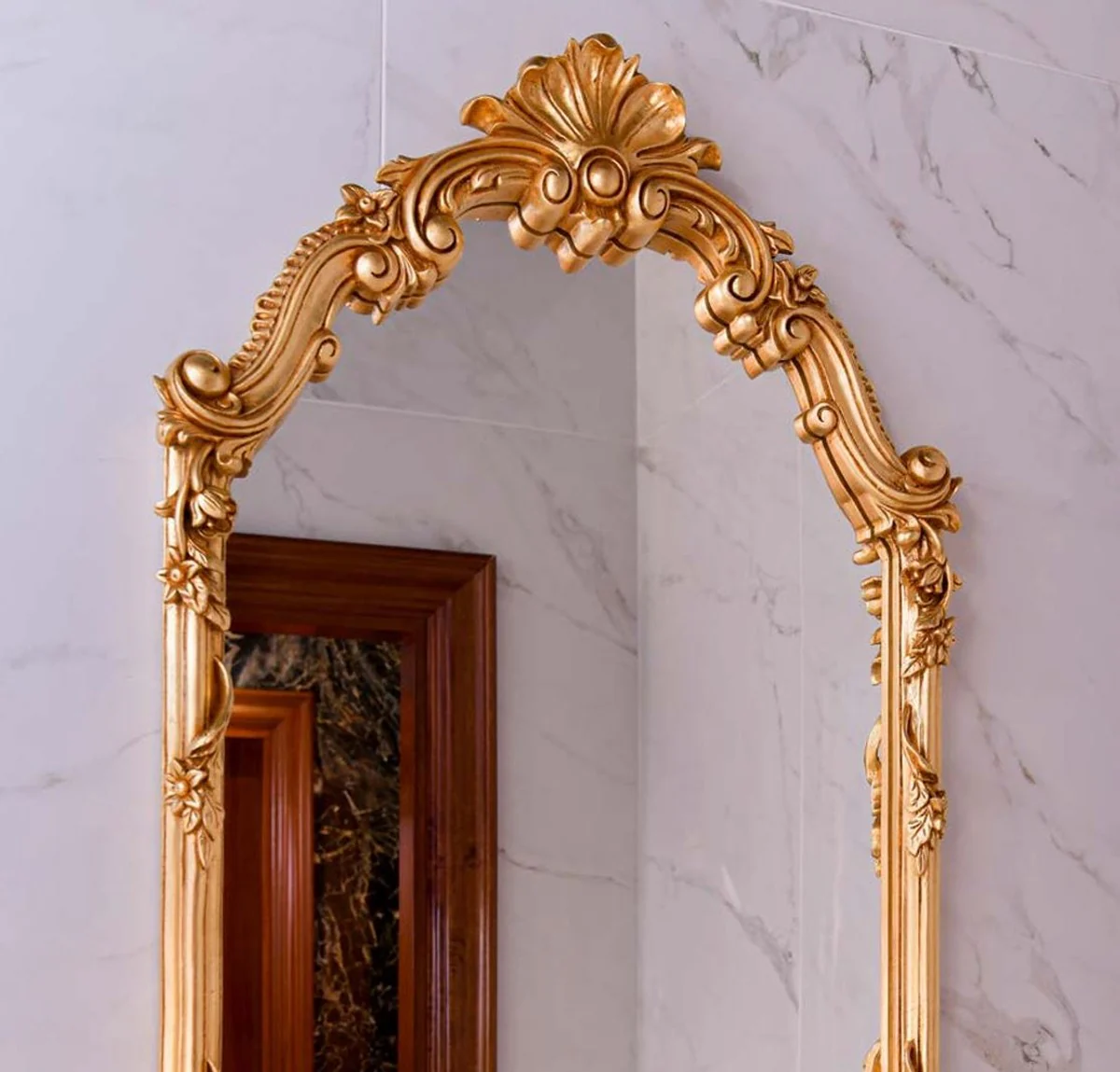 Luxury baroque mirror gold H. 111 cm - Magnificent baroque style wall mirror - Made in Italy