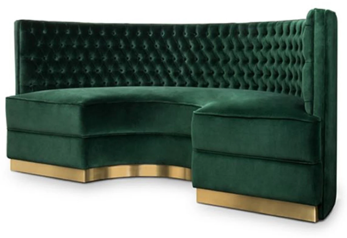 Luxury Chesterfield Velvet Sofa Green / Antique Brass 205 cm - Made in Italy