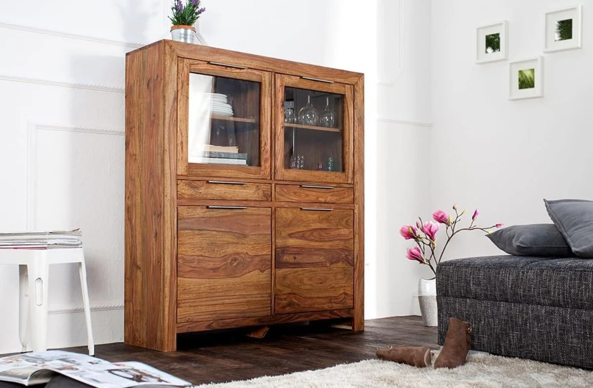Dining room cupboard with 4 doors and 2 drawers brown 120 x 35 x H. 140 cm