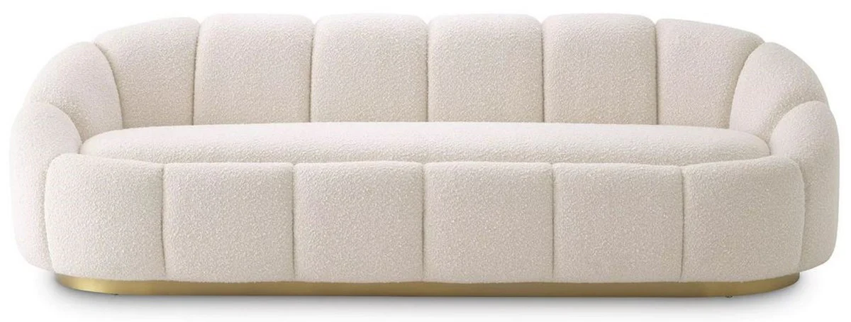 Luxury sofa cream / brass 230 x 80 x H. 71 cm - Living room & hotel sofa - Living room & hotel furniture - Luxury collection