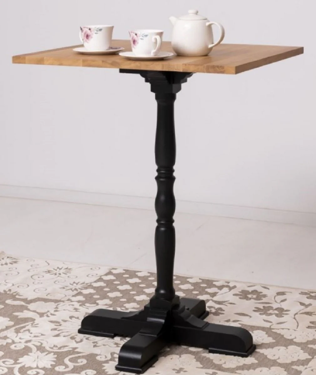 Country house style bar table brown / black 80 x 80 x H. 110 cm - Solid wood bar table in country house style - Country house style solid wood bar & bistro furniture