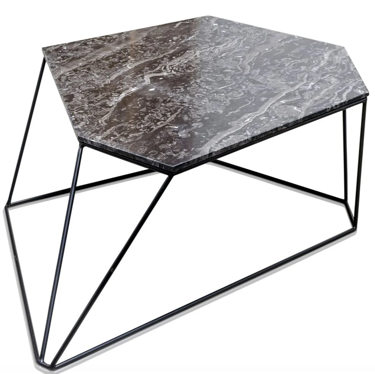 Designer coffee table black 89 x 54 x H. 30 cm - luxury living room table with marble top