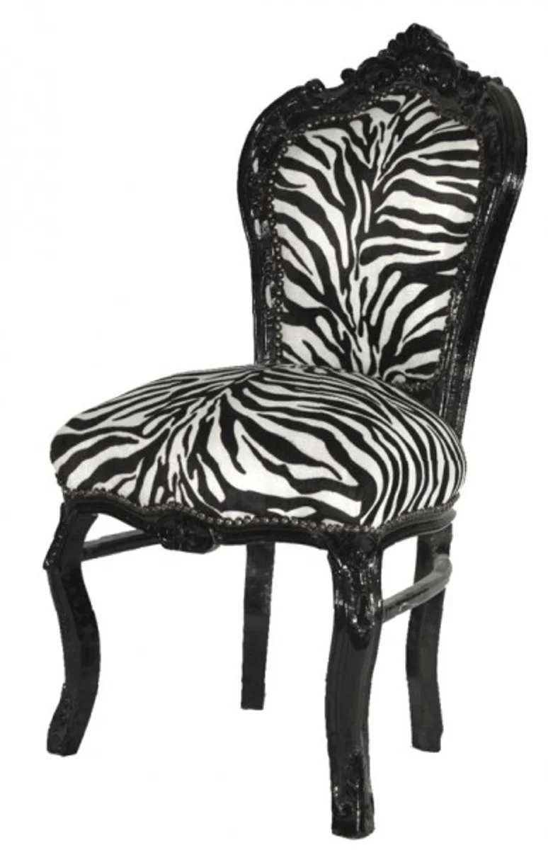 Baroque dining room chair zebra / black
