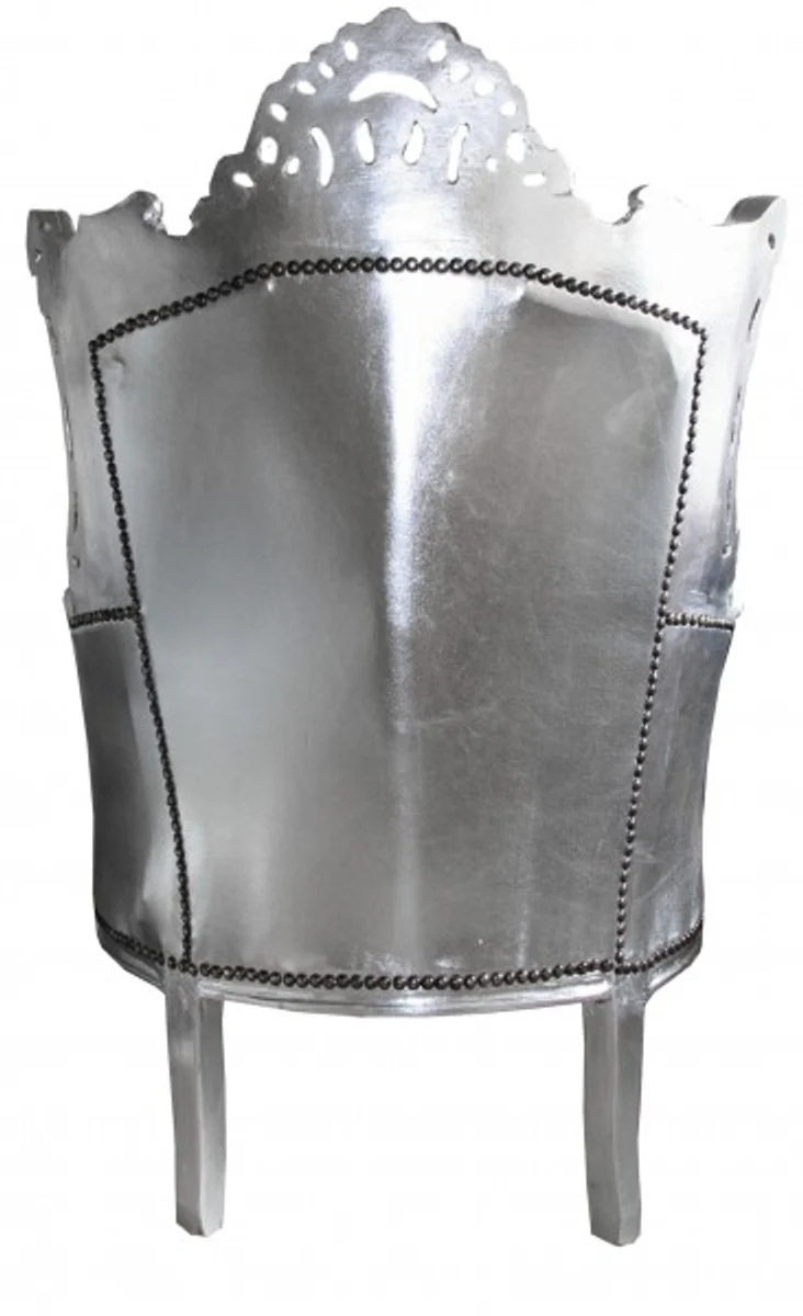 Baroque armchair Al Capone silver / silver antique style