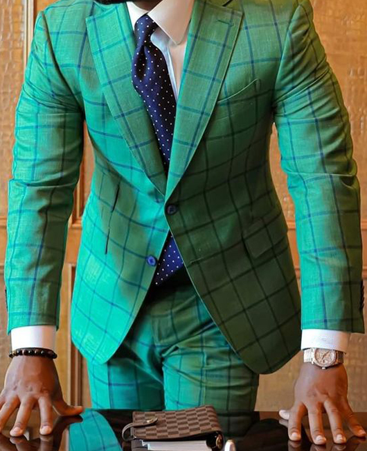 Casual Plaid Lapel Collar Blazer & Pencil Pants 2Pcs Set