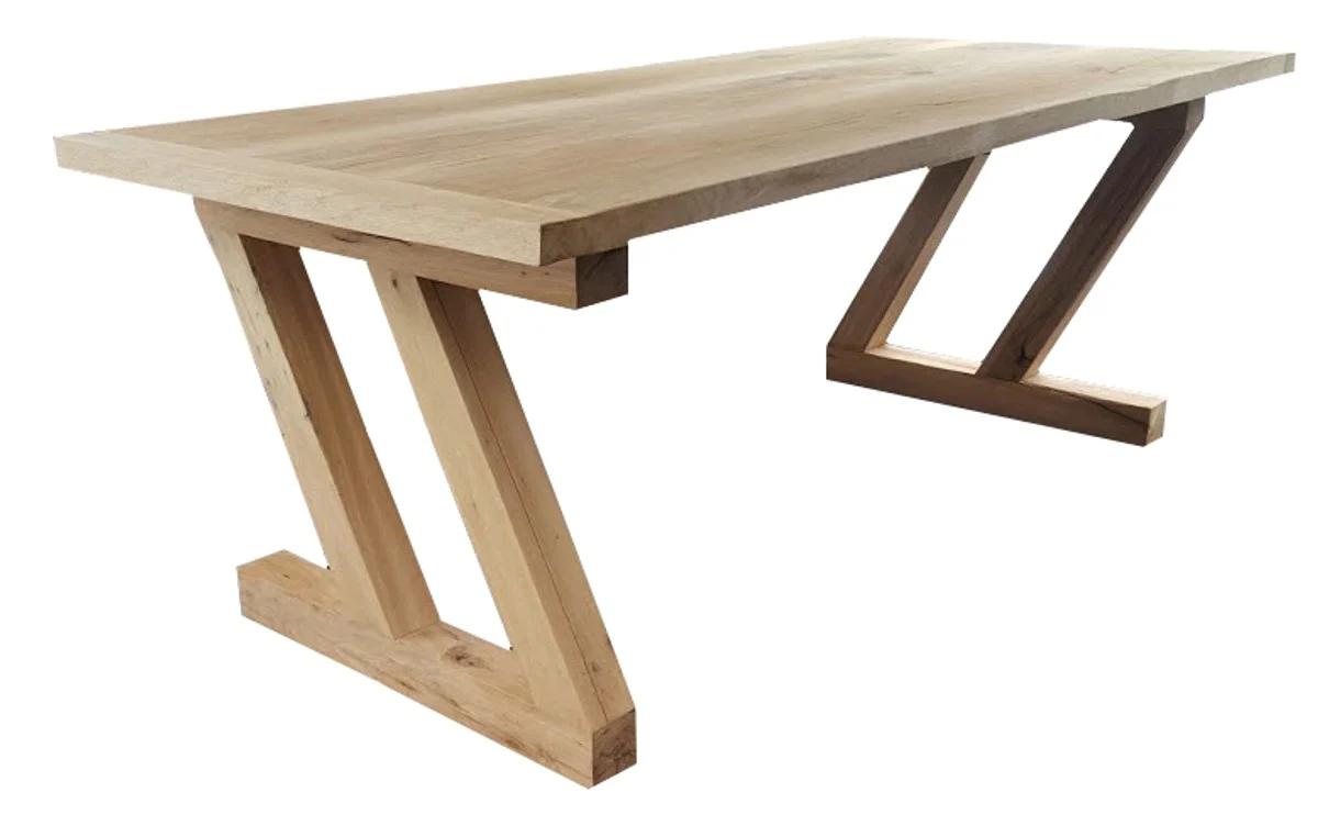 Luxury solid wood dining table - oak - 200 cm x 100 cm x H78 cm - heavy version