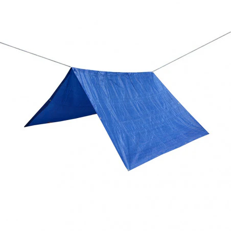 REFUGIO RAFIA 2 X 3 waterproof canvas awning with 20 m nylon rope - blue