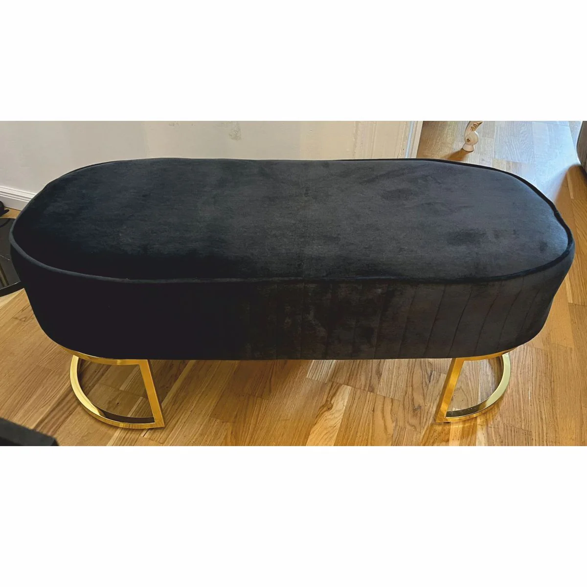 Luxury bench black / gold 120 cm - luxury furniture