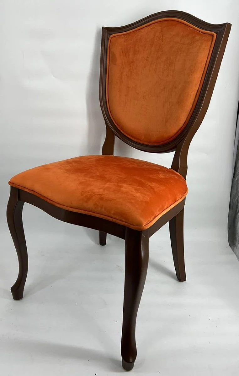 Art Deco dining room chair orange / dark brown - Art Deco solid wood chair - Art Deco dining room furniture - Art Deco furniture - Art Deco furnishings - Furniture in Art Deco style