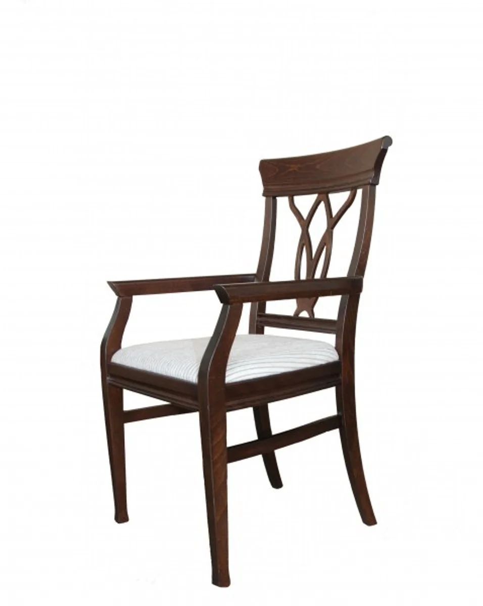 Biedermeier dining room chair with armrest beige / brown - furniture restaurant hotel catering seating