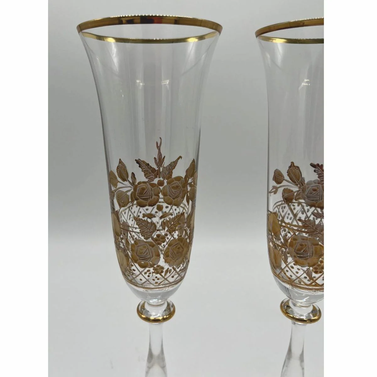 Luxury Jugendstil Champagne Glass 2er Set Gold