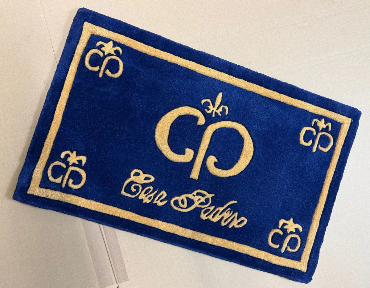 Designer doormat blue / gold 80 x 50 cm - designer decoration