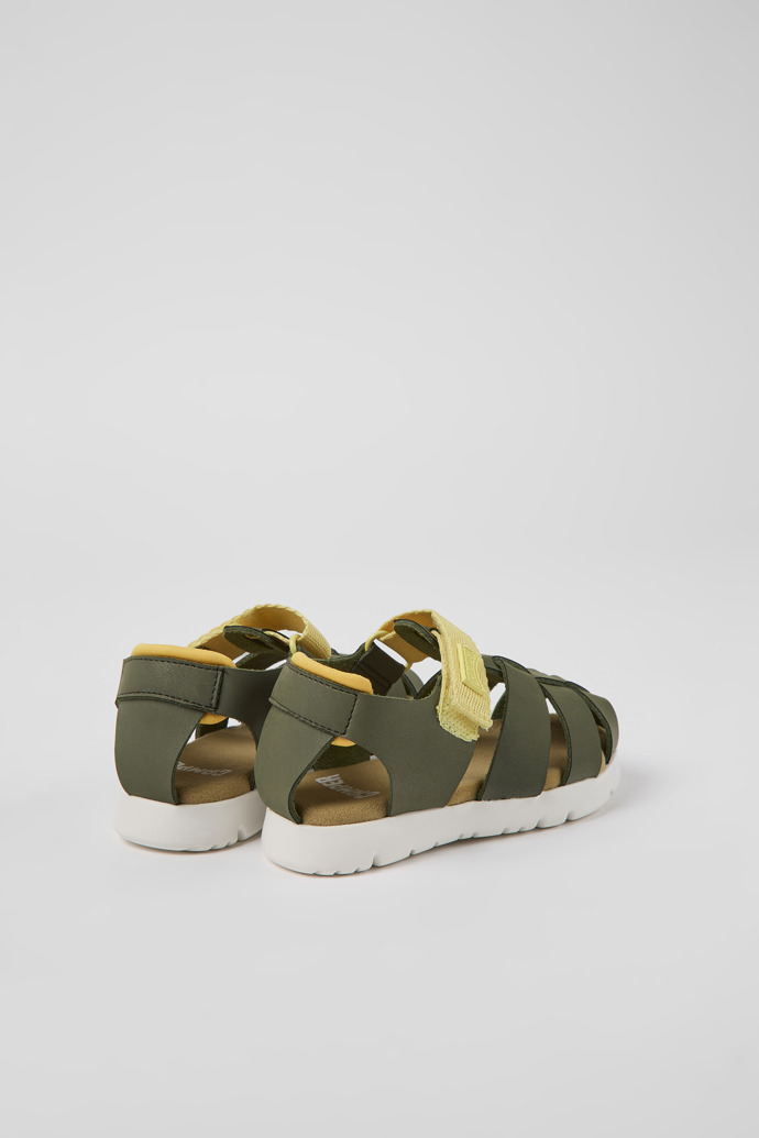 Caterpillar green leather and fabric sandals for boys