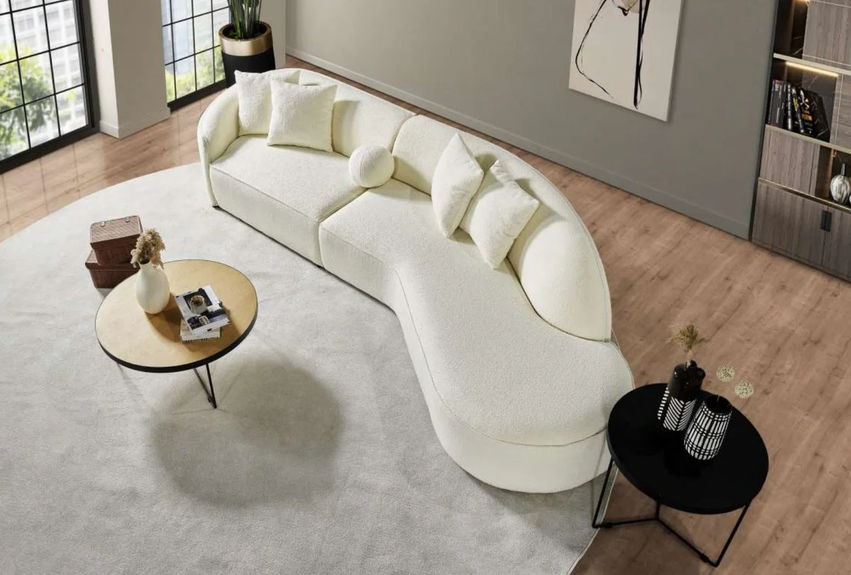 Luxury sofa cream 340 x H. 95 cm - Curved living room sofa - Hotel sofa - Living room furniture - Hotel furniture - Luxury furniture - Luxury furnishings - Living room furnishings