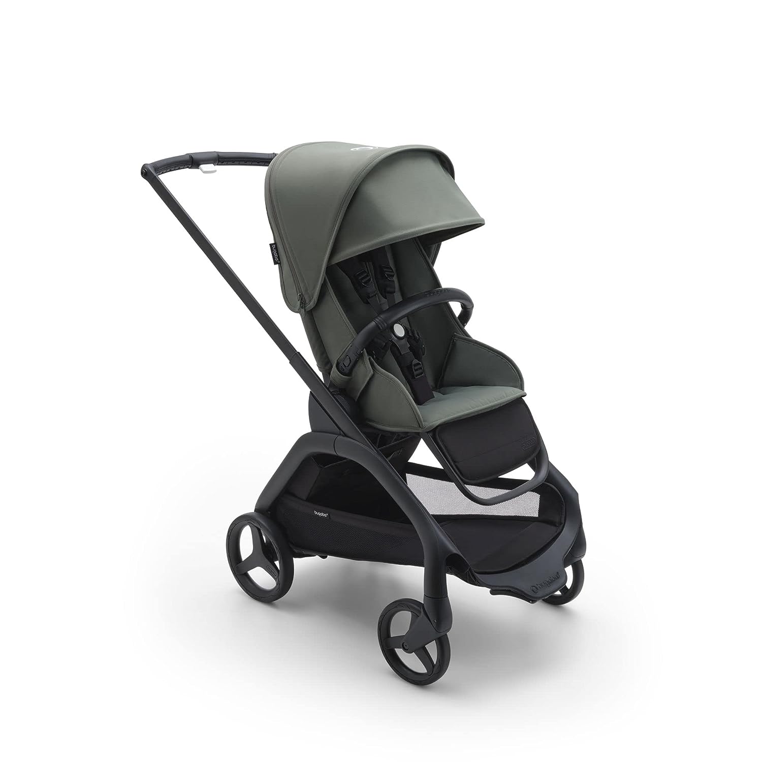 Bugaboo Dragonfly City Stroller, Lightweight Compact Baby Stroller with One Hand Easy Fold in Any Position, Full Suspension, XL Underseat Basket, Graphite Chassis and Grey Melange Sun Canopy