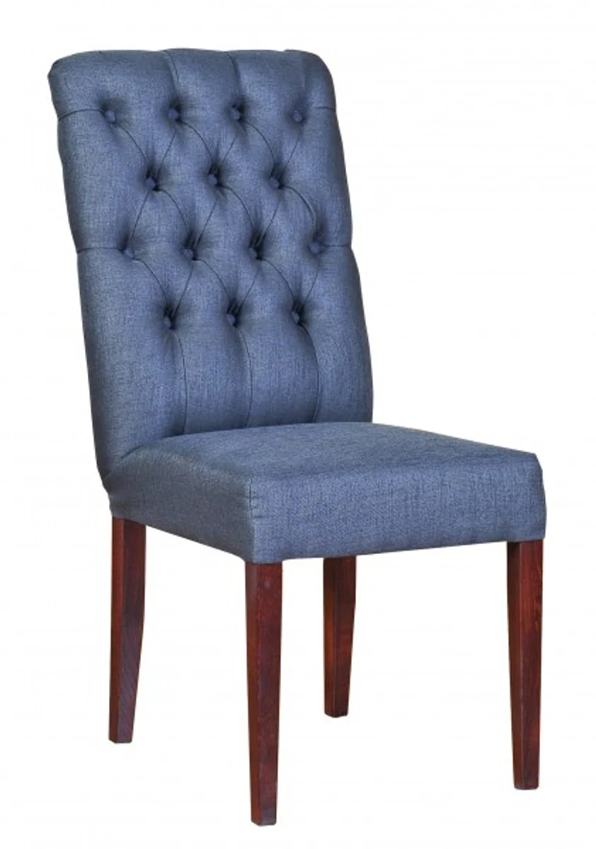 Designer dining room chair ModEF 225 blue-gray / brown - hotel furnishings - beech wood - Chesterfield design