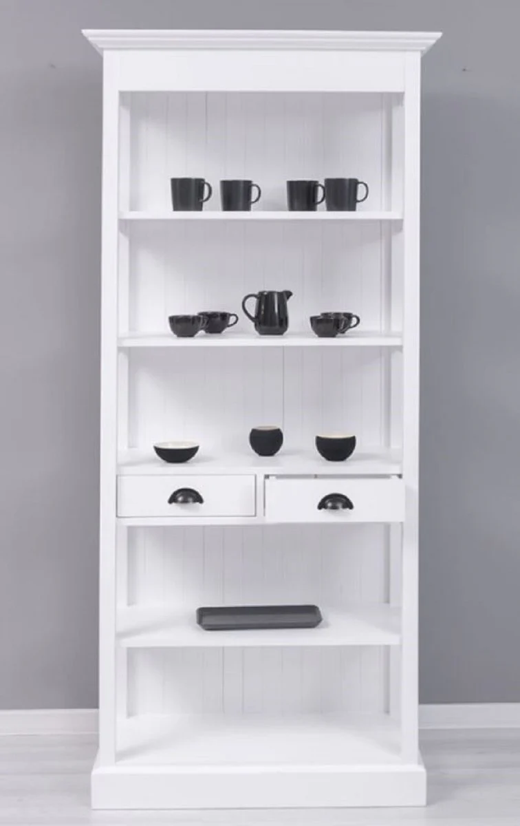 Country house style cupboard white 91 x 39 x H. 197 cm - country house style dining room cupboard - solid wood furniture - country house style shabby chic furniture