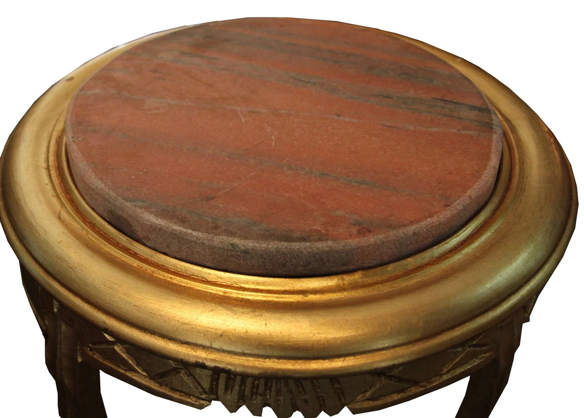 Baroque side table round gold W. 40 cm x H. 68 cm - solid wood