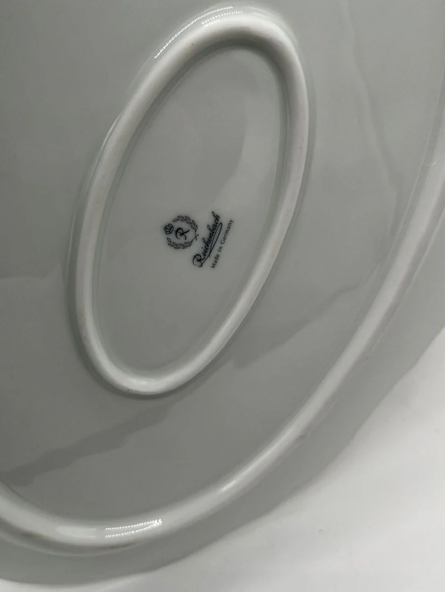 Luxury Baroque Porcelain Plate White / Multicolored / Gold 38 cm - Oval Serving Plate - Luxury Baroque Porcelain Accessories - Reichenbach Porcelain - Luxury Quality - Made in Germany