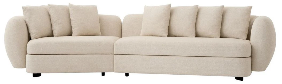 Luxury sofa beige / black 314 x 130 x H. 68 cm - Curved living room sofa - Hotel sofa - Living room furniture - Hotel furniture - Luxury furniture - Luxury furnishings