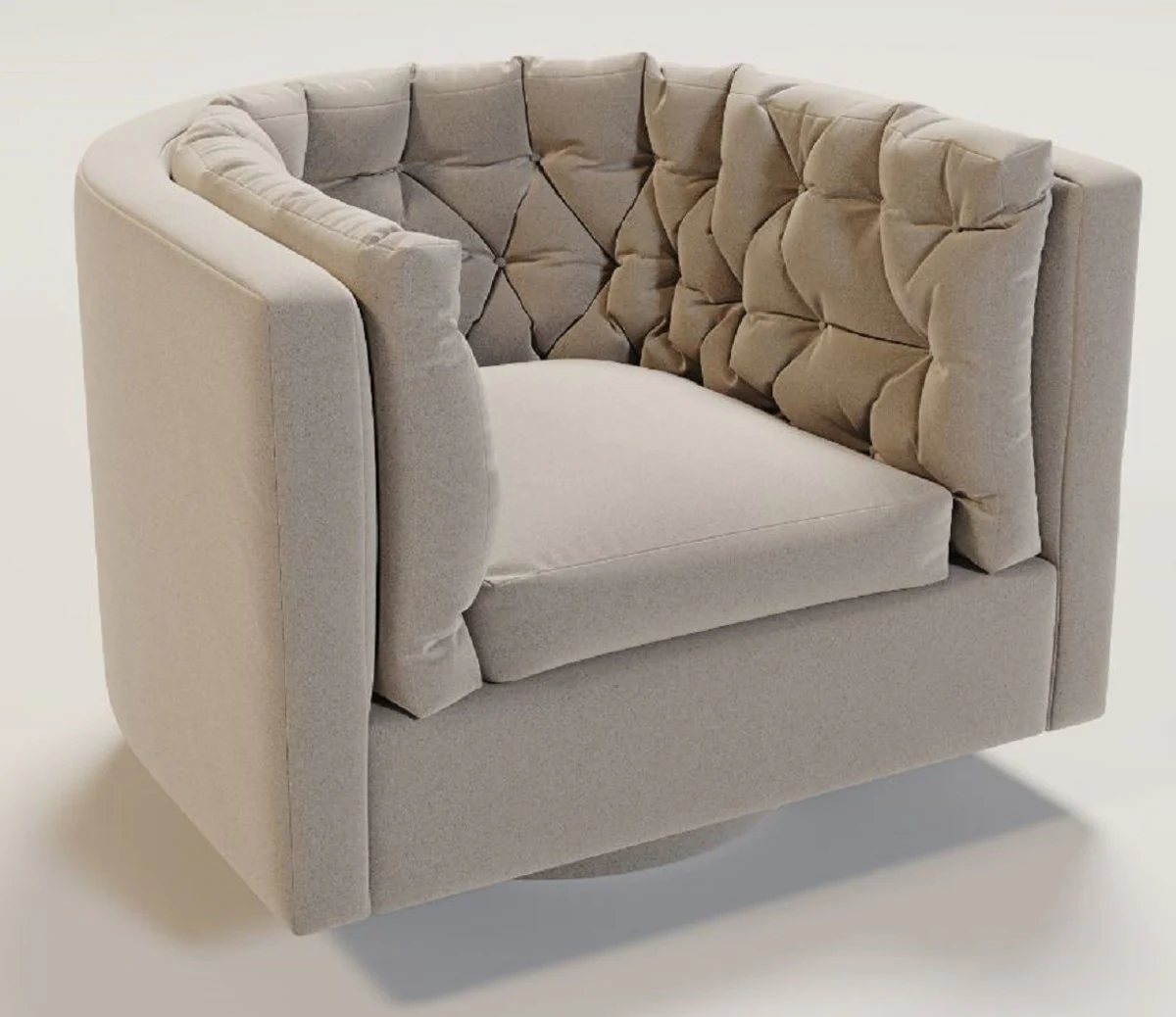 Luxury velvet swivel armchair beige 73 x 66 x H. 74 cm - living room armchair - hotel armchair - living room furniture - hotel furniture - luxury furniture - luxury living room furnishings